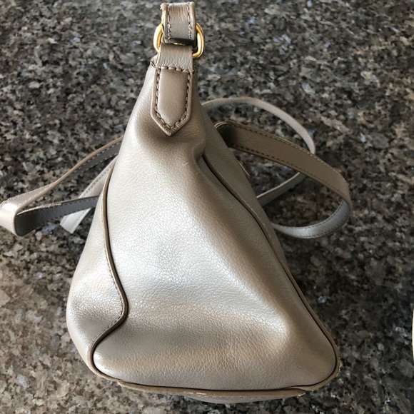 J CREW Factory Gray Leather Crossbody/Satchel Bag - Picture 6 of 16